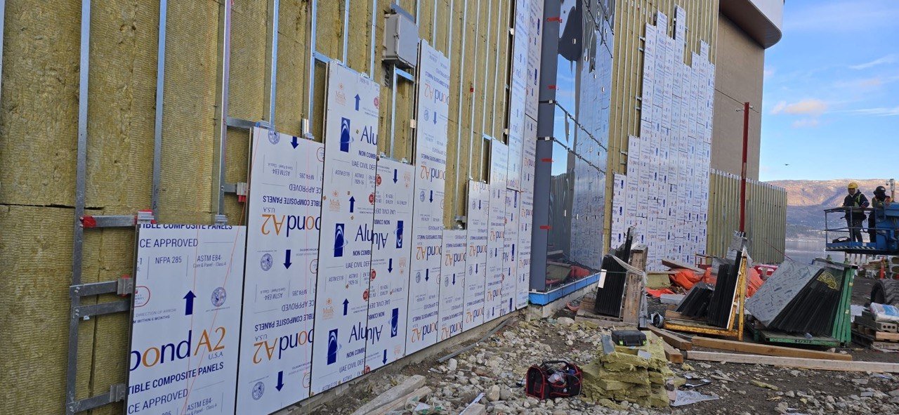 AQUA 2 mineral wool insulation and cladding over Okanagan Lake