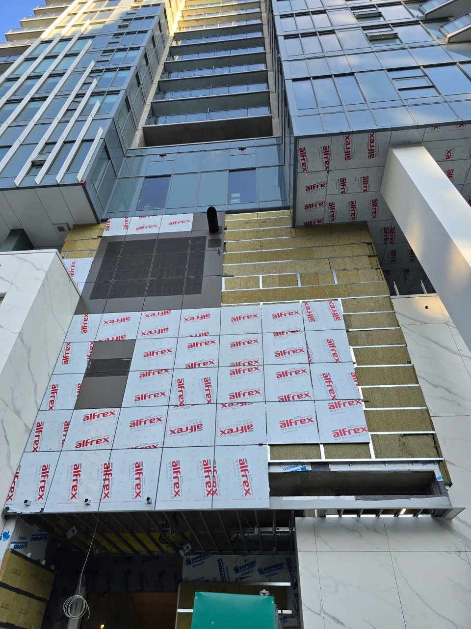 Pier West Alfrex panels and mineral wool insulation detail